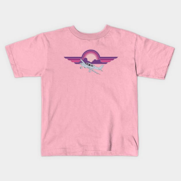 Cirrus SR22 Sunset Kids T-Shirt by Kassi Skye